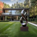 FARMHOUSE LARGE WOODEN SCULPTURE WALNUT
