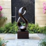 FARMHOUSE LARGE WOODEN SCULPTURE WALNUT
