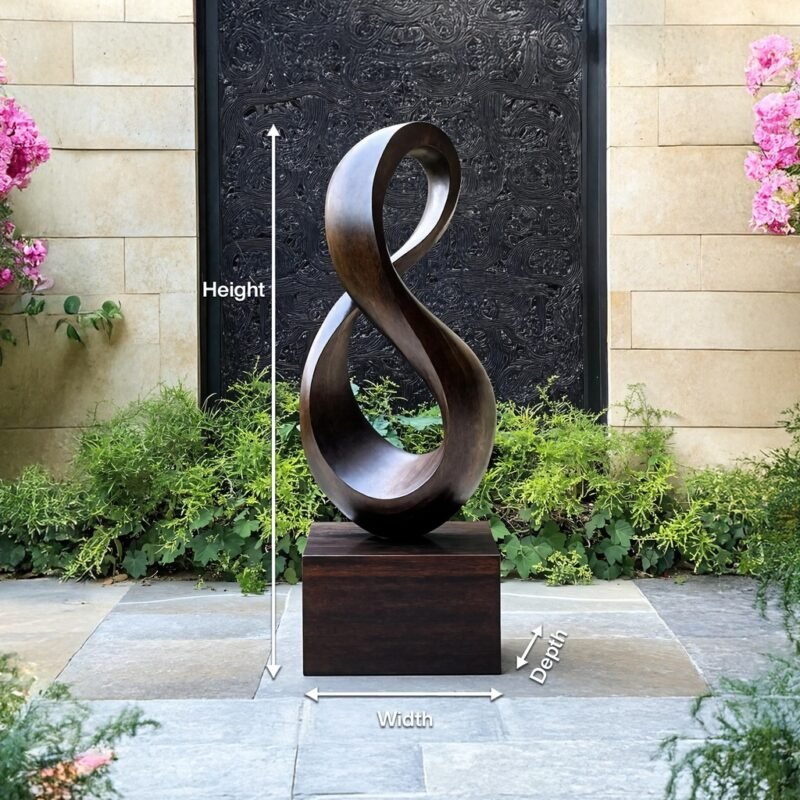 FARMHOUSE LARGE WOODEN SCULPTURE WALNUT