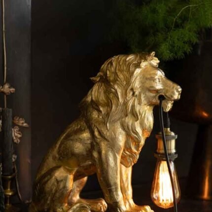QUIRKY GOLD LION TABLE LAMP