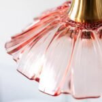PALE PINK FLOWER GLASS EASYFIT CEILING LIGHT SHADE