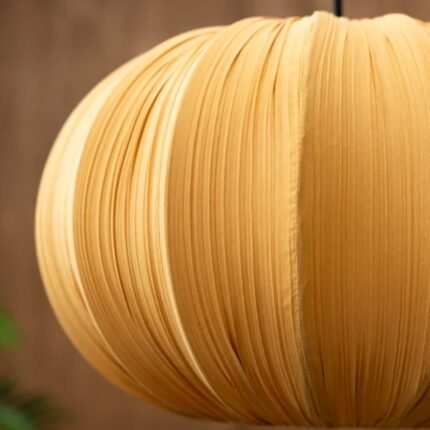 OCHRE PLEATED FABRIC CEILING LIGHT