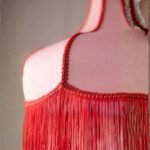 PINK AND RED TASSEL EDGE CEILING LIGHT
