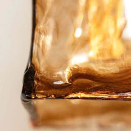 DARK BROWN SQUARED GLASS CEILING LIGHT