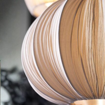 NATURAL PLEATED CLUSTER CEILING LIGHT