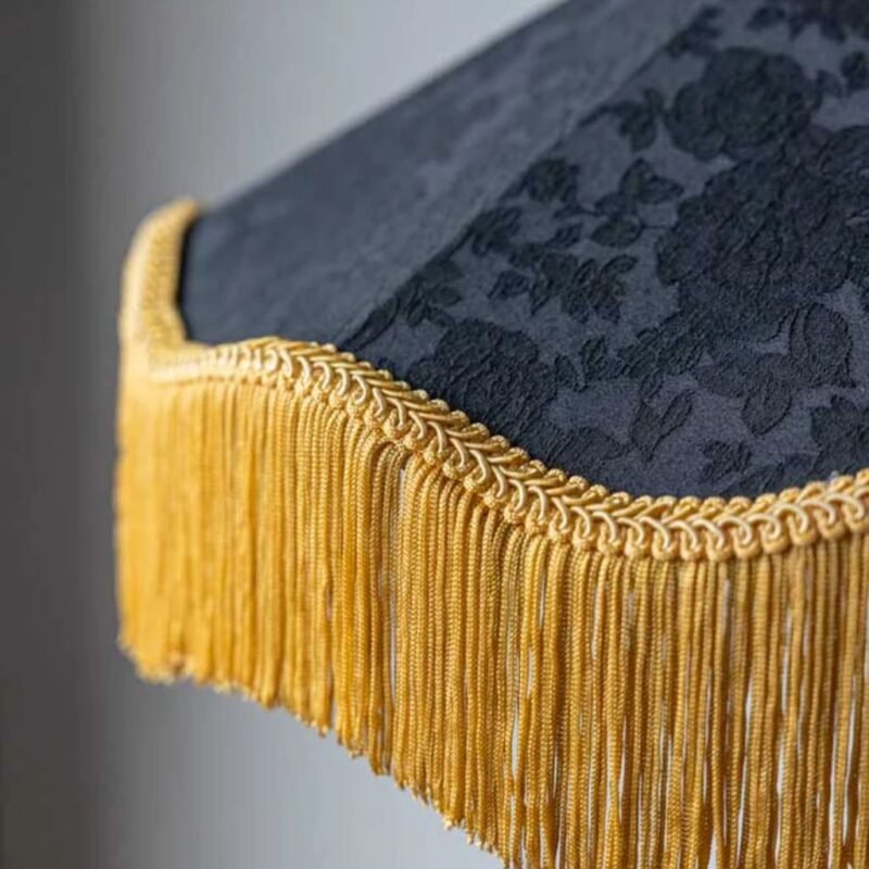 BLACK AND GOLD TASSEL CEILING LIGHT SHADE