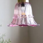 PALE PINK VINTAGE STYLE GLASS EASYFIT CEILING LIGHT SHADE