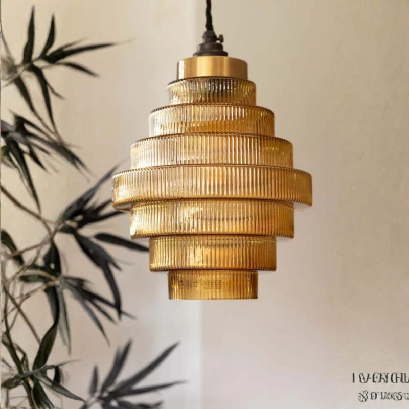 AMBER TIERED GLASS EASYFIT CEILING SHADE