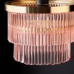 PINK TIERED GLASS EASYFIT CEILING LIGHT SHADE