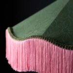 GREEN AND PINK TASSEL CEILING LIGHT SHADE