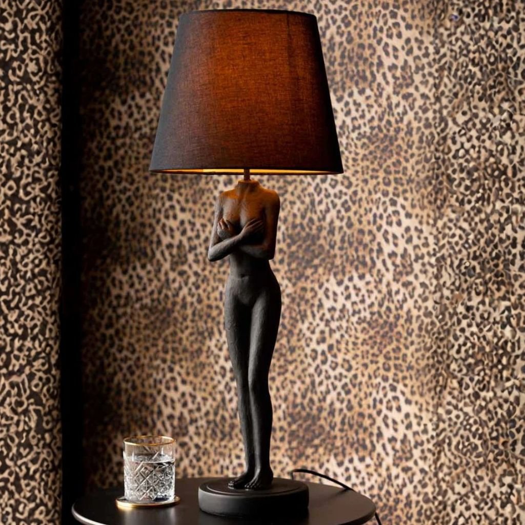 2 BLACK NAKED LADY TABLE LAMP