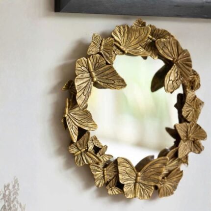 GOLD BUTTERFLY WALL MIRROR