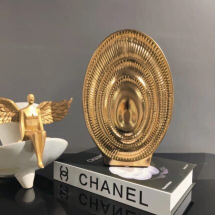 RIPPLE OVAL VASE GOLD