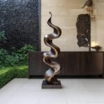 RUSTIC LARGE WOODEN SCULPTURE WALNUT