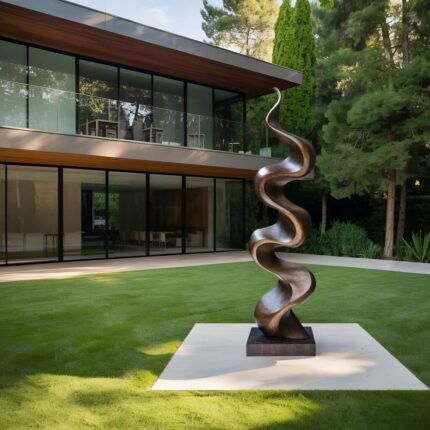 RUSTIC LARGE WOODEN SCULPTURE WALNUT