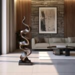 RUSTIC LARGE WOODEN SCULPTURE WALNUT