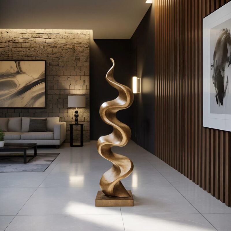 RUSTIC LARGE WOODEN SCULPTURE OAK