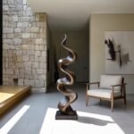 RUSTIC LARGE WOODEN SCULPTURE WALNUT