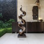 RUSTIC LARGE WOODEN SCULPTURE WALNUT