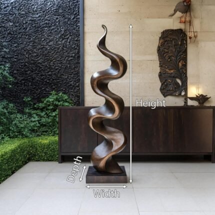 RUSTIC LARGE WOODEN SCULPTURE WALNUT