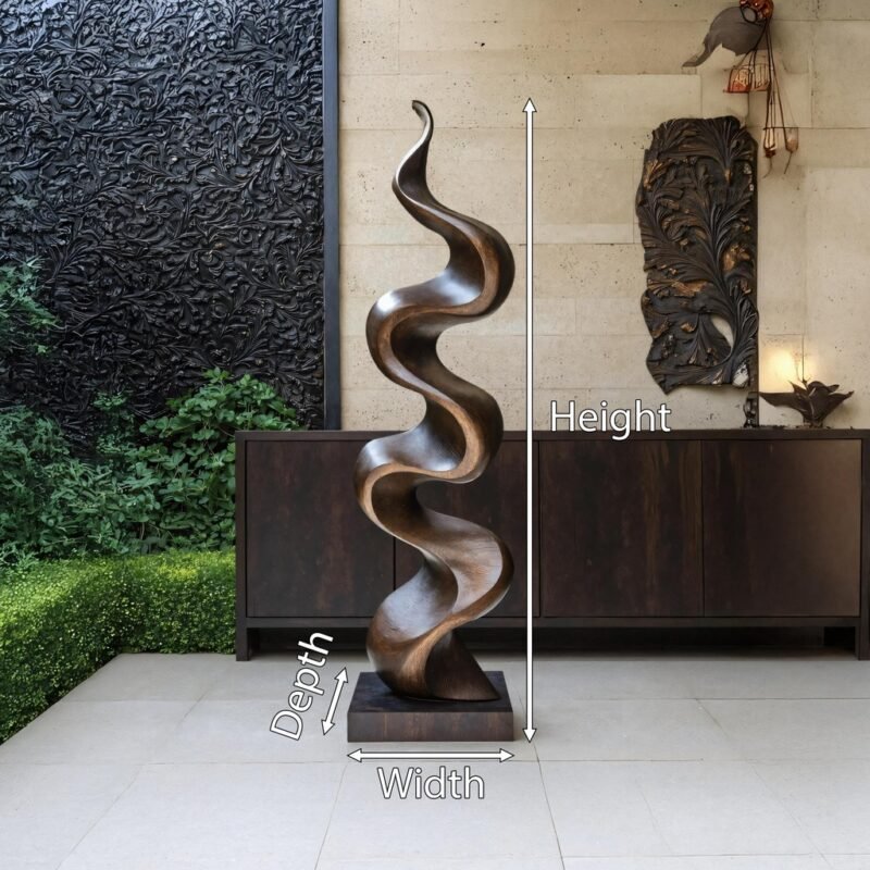 RUSTIC LARGE WOODEN SCULPTURE WALNUT