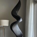 FARMHOUSE LARGE WOODEN SCULPTURE BLACK