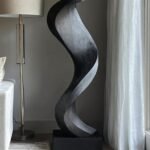 FARMHOUSE LARGE WOODEN SCULPTURE BLACK