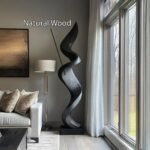 FARMHOUSE LARGE WOODEN SCULPTURE BLACK