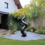 RUSTIC ABSTRACT SCULPTURE BLACK