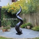 RUSTIC ABSTRACT SCULPTURE BLACK