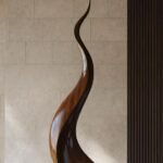 MID CENTURY LARGE WOODEN SCULPTURE