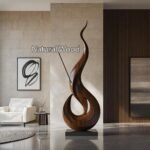 MID CENTURY LARGE WOODEN SCULPTURE