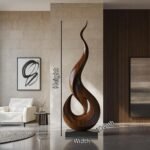 MID CENTURY LARGE WOODEN SCULPTURE
