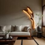 BROWN WALL SCONCE WITH TWO BRANCH DESIGN