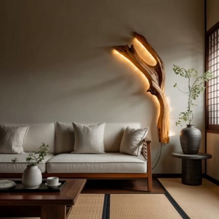 BROWN WALL SCONCE WITH TWO BRANCH DESIGN