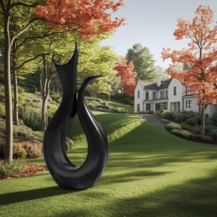 FARMHOUSE ABSTRACT SCULPTURE BLACK