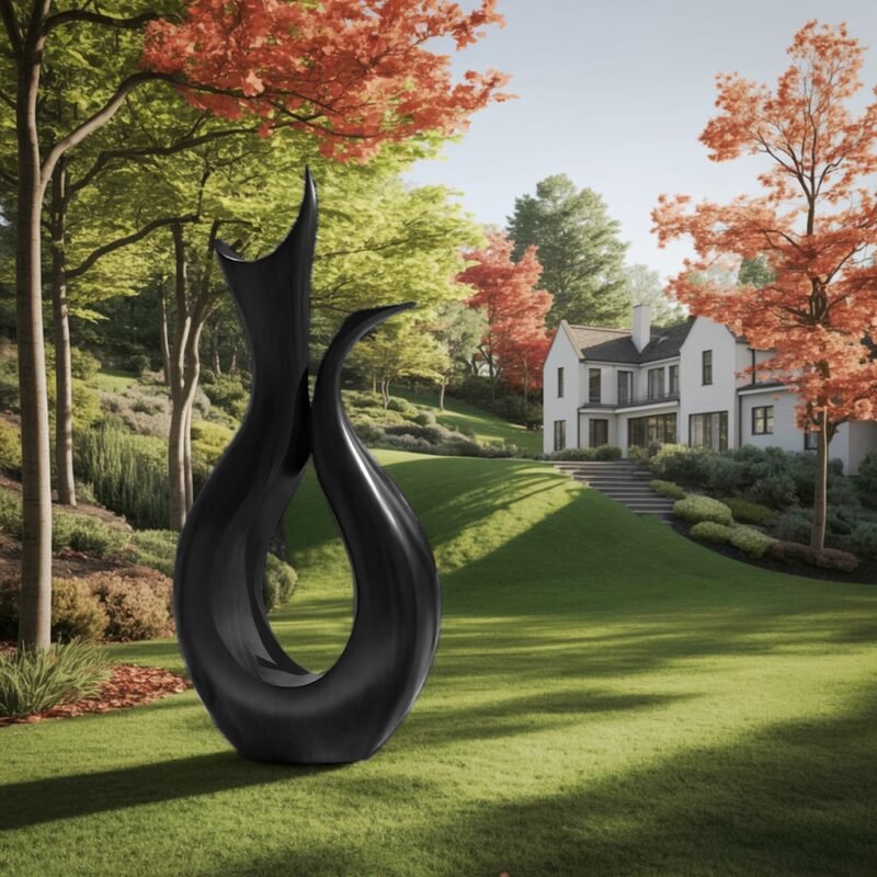 FARMHOUSE ABSTRACT SCULPTURE BLACK