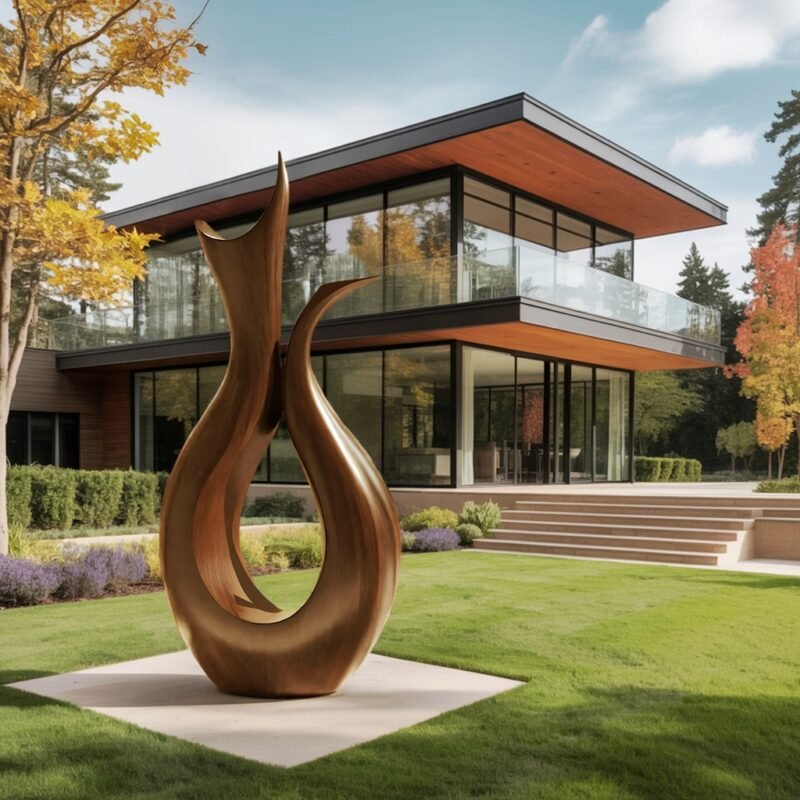 FARMHOUSE ABSTRACT SCULPTURE BROWN