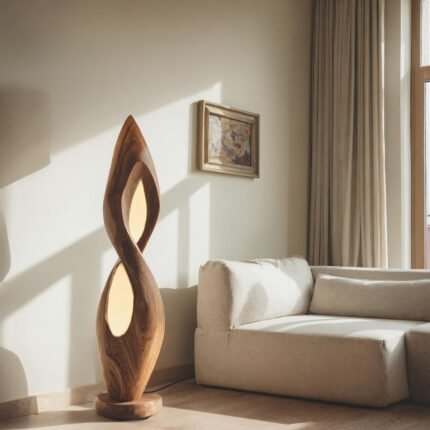 CONTEMPORARY FLOOR LAMP BROWN