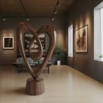 RUSTIC 3D WOOD ART FOR LIVING ROOM WALNUT