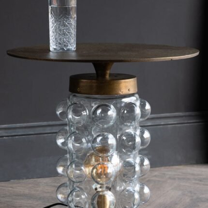 BUBBLE GLASS SIDE AND FLOOR TABLE LAMP