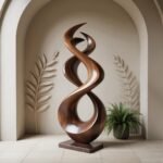 RUSTIC ABSTRACT SCULPTURE BROWN