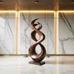 RUSTIC ABSTRACT SCULPTURE BROWN