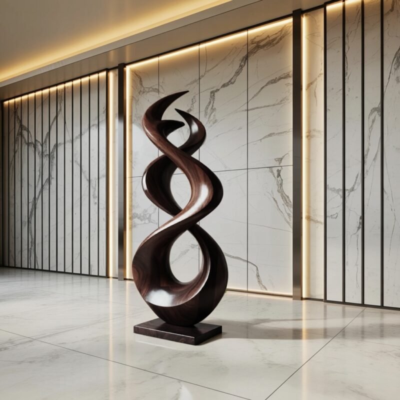 RUSTIC ABSTRACT SCULPTURE WALNUT