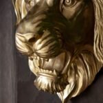 LARGE GOLD LION HEAD WALL ART