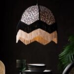 LEOPARD LOVE PRINT DOUBLE TASSEL EDGE CEILING LIGHT