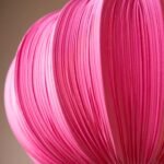 HOT PINK PLEATED FABRIC CEILING LIGHT