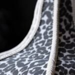 MONOCHROME LEOPARD PRINT TASSEL EDGE CEILING LIGHT