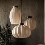 NATURAL PLEATED CLUSTER CEILING LIGHT