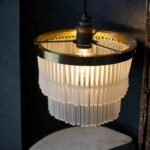 GOLD TIERED GLASS EASYFIT CEILING LIGHT SHADE